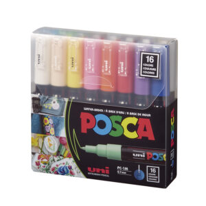 MARCADOR POSCA MITSUBISHI 1MM X 16 COL SURT PTA CONI EXT FIN