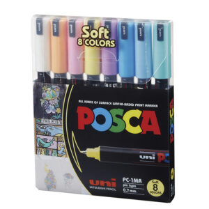 MARCADOR POSCA MITSUBISHI 0.7MM X 8 COLORES PAST SOFT ESTUCH