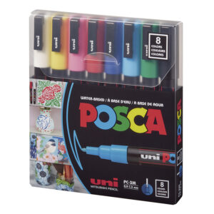 MARCADOR POSCA MITSUBISHI PUNTA MEDIANA X 8 COL BASIC ESTUCH