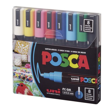 MARCADOR POSCA MITSUBISHI PC-5M PUNTA GRUESA X 8 COL BASIC
