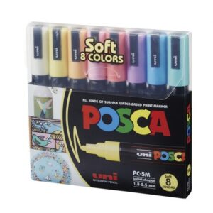 MARCADOR POSCA MITSUBISHI PC-5M PUNTA GRUESA X 8 COL PAST