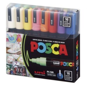 MARCADOR POSCA MITSUBISHI PC-5M PUNTA GRUESA X 16 COL SURT