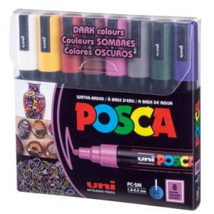 MARCADOR POSCA PC-5M PTA GRUESA X 8 COLORES OSCUROS