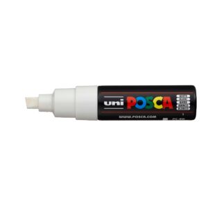 MARCADOR POSCA PC-8K 8.0MM PTA BISELADA BLANCO X 6 UN