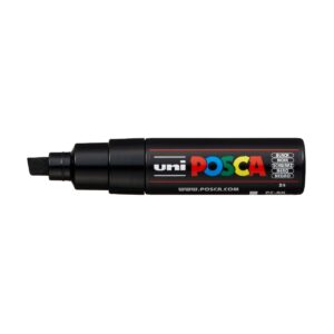 MARCADOR POSCA PC-8K 8.0MM PTA BISELADA NEGRO X 6 UN