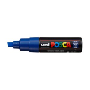 MARCADOR POSCA PC-8K 8.0MM PTA BISELADA AZUL X 6 UN