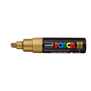 MARCADOR POSCA PC-8K 8.0MM PTA BISELADA GOLD X 6 UN