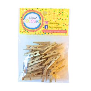 BROCHE COLOURS MADERA DORADO 3 CM X 24