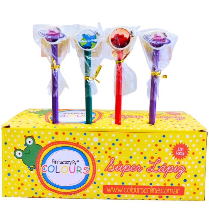 LAPIZ COLOURS CON GOMA PLANETAS