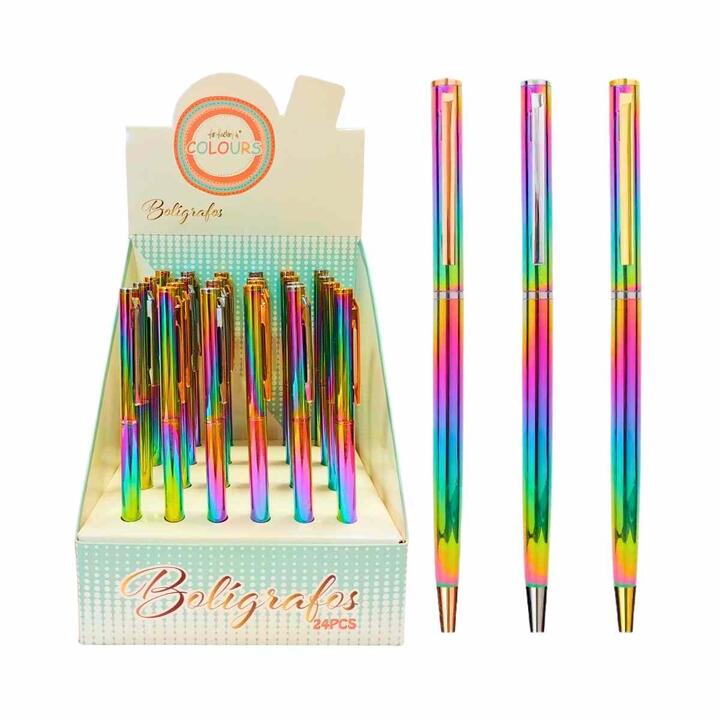 BOLIGRAFO COLOURS METAL TORNASOLADO CON CLIP