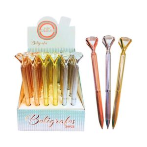 BOLIGRAFO COLOURS METAL CON DIAMANTE GRANDE