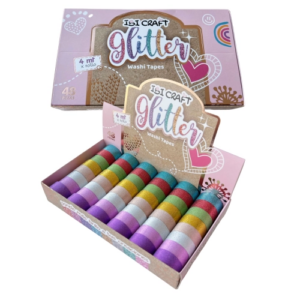 CINTA WASHI TAPE IBICO GLITTER X 4MTS X 48 UN