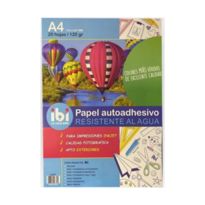 PAPEL FOTO IBICO 120GRS A4 X 20 HJ AUTOADHESIVO R/AGUA