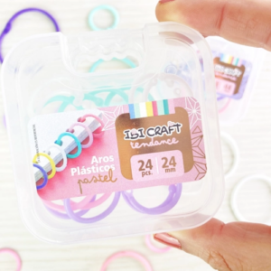 AROS PLASTICOS IBICO 4 COLORES PASTELES 24MM X 24