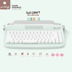 TECLADO IBICO VINTAGE BLUETHOOT MINT