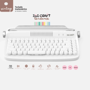 TECLADO IBICO VINTAGE BLUETHOOT WHITE