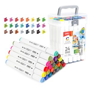 MARCADOR DELI SKETCH MARKER TRIANGULAR BOX X 24 DOBLE PTA