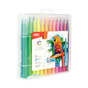 MARCADOR DELI PUNTA PINCEL COL EMOTION X 24 ESTUCHE PLAST