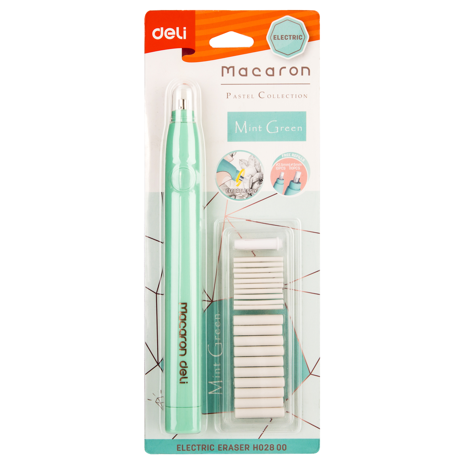 GOMA DE BORRAR DELI ELECTRICA MACARON BL X 1 20 REPUESTOS