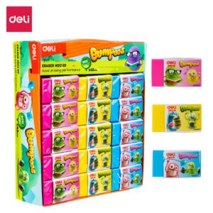 GOMA DE BORRAR DELI BUMPEES 3 COLORES 40X22X12MM