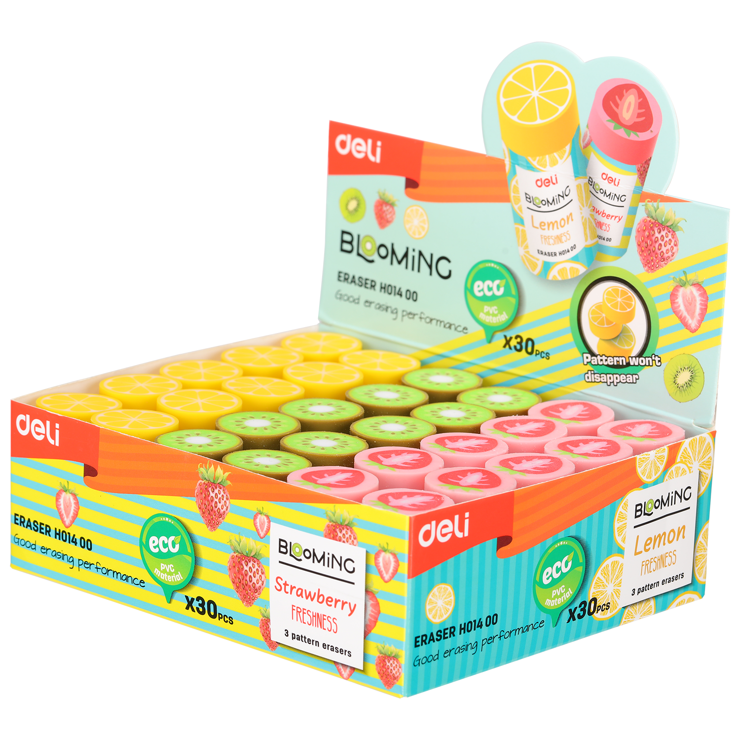 GOMA DE BORRAR DELI BLOOMING CILINDRICA FRUTAS