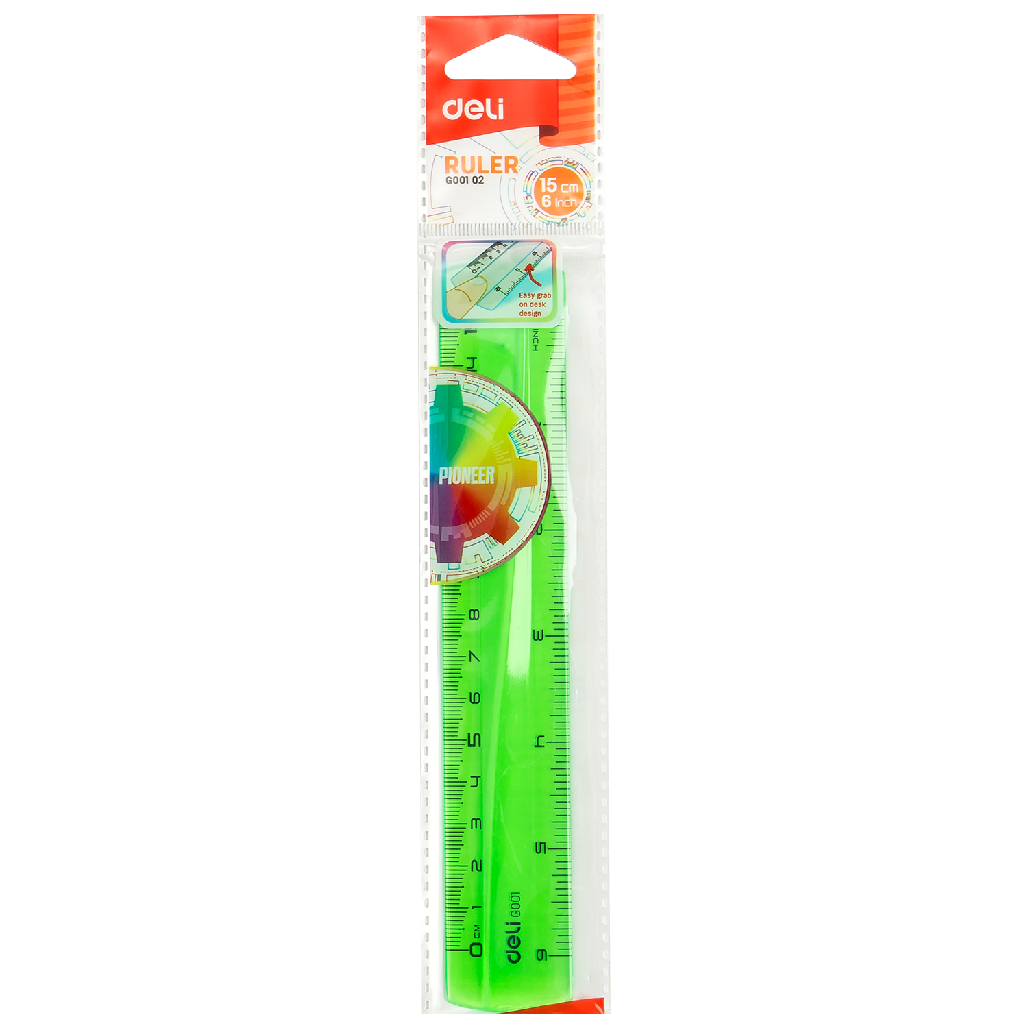 REGLA DELI PLASTICA FLUO 15CM
