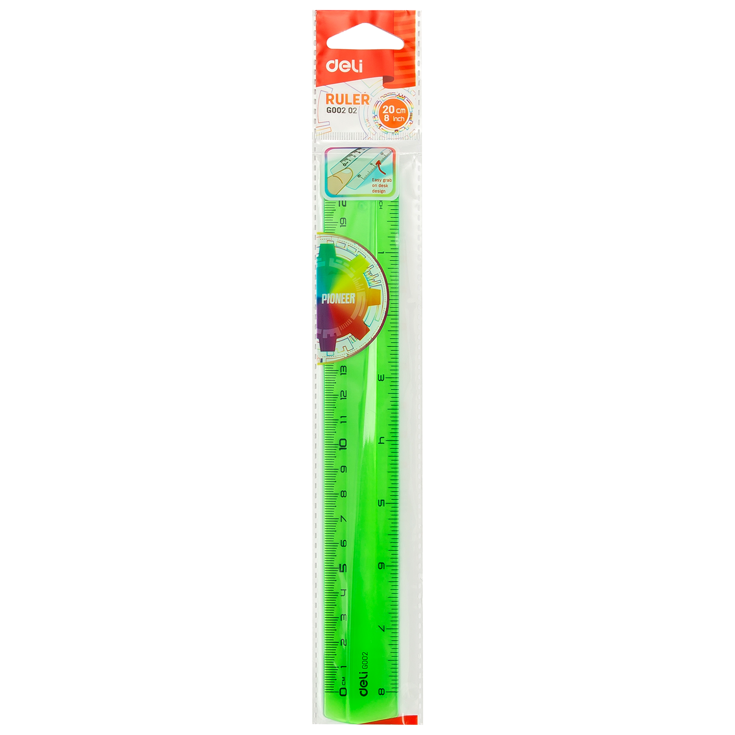 REGLA DELI PLASTICA FLUO 20CM