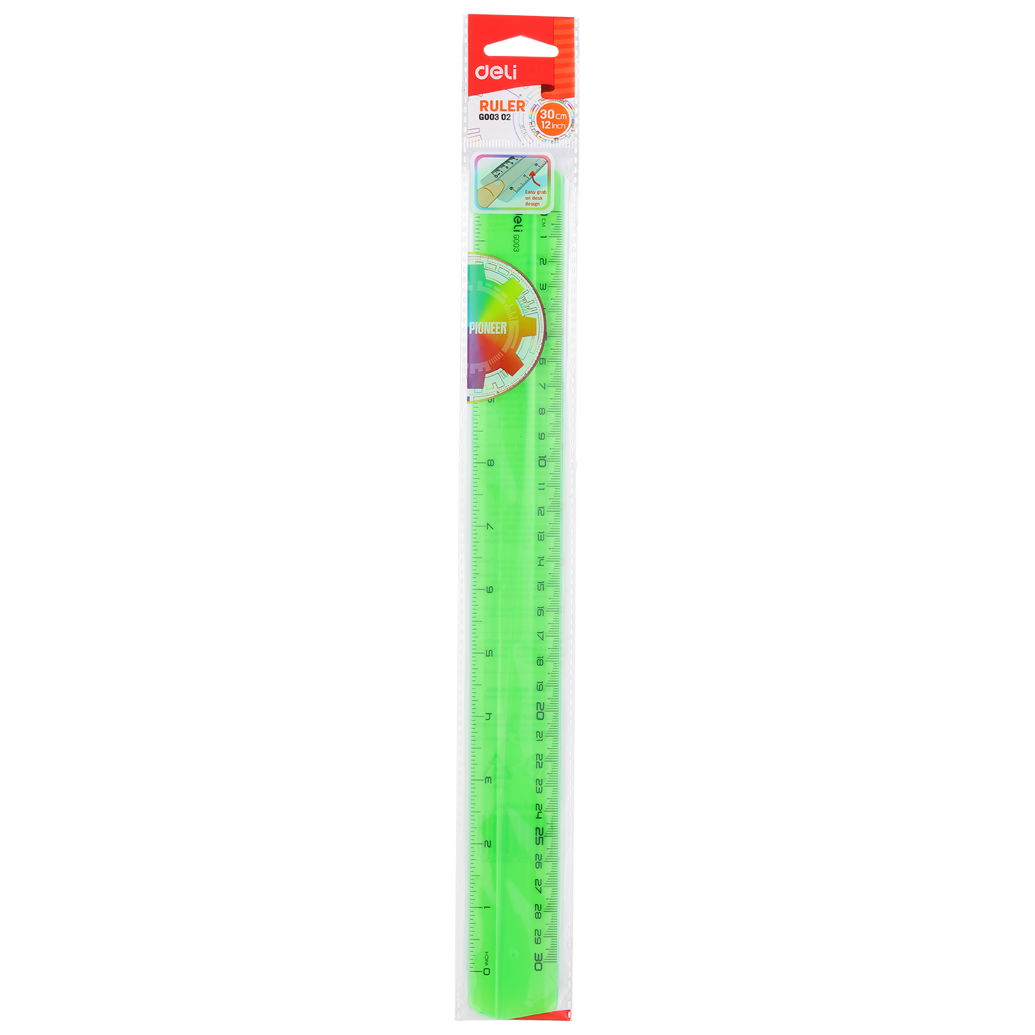 REGLA DELI PLASTICA FLUO 30CM