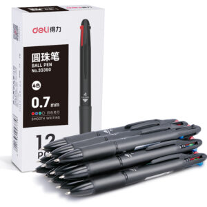 BOLIGRAFO DELI RETRACTIL 0.7MM 4 EN 1 C/GRIP CPO NEGRO