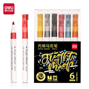 MARCADOR DELI ACRILICO GLITTER PTA REDONDA X 6 COL CLASICOS