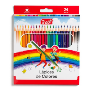 LAPICES COLORES TRABI X 24 UN LARGO RESINA
