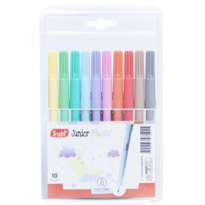 MARCADOR TRABI ESCOLAR X 10 UN PASTEL AL AGUA JUNIOR BLISTER