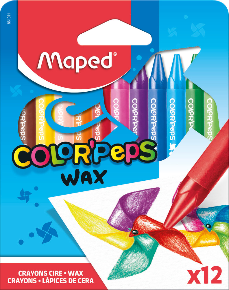 CRAYONES MAPED DE CERA X 12 UN ESTUCHE