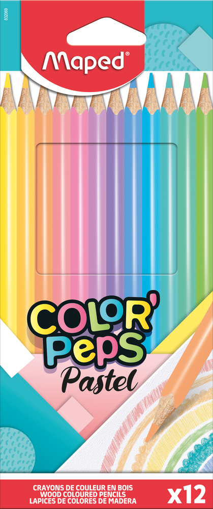 LAPICES COLORES MAPED PASTEL COLOR' PEPS X 12 UN ESTUCHE
