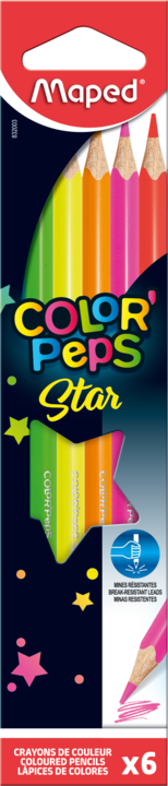 LAPICES COLORES MAPED FLUO X 6 UN ESTUCHE
