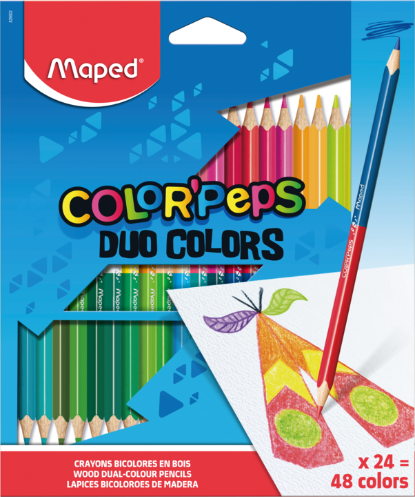 LAPICES COLORES MAPED DUO X 24 UN (48 COLORES) ESTUCHE
