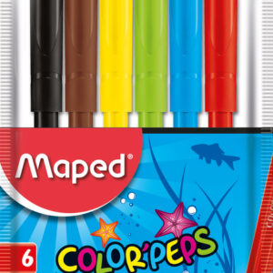 MARCADOR MAPED ESCOLAR OCEAN X 6 UN ESTUCHE