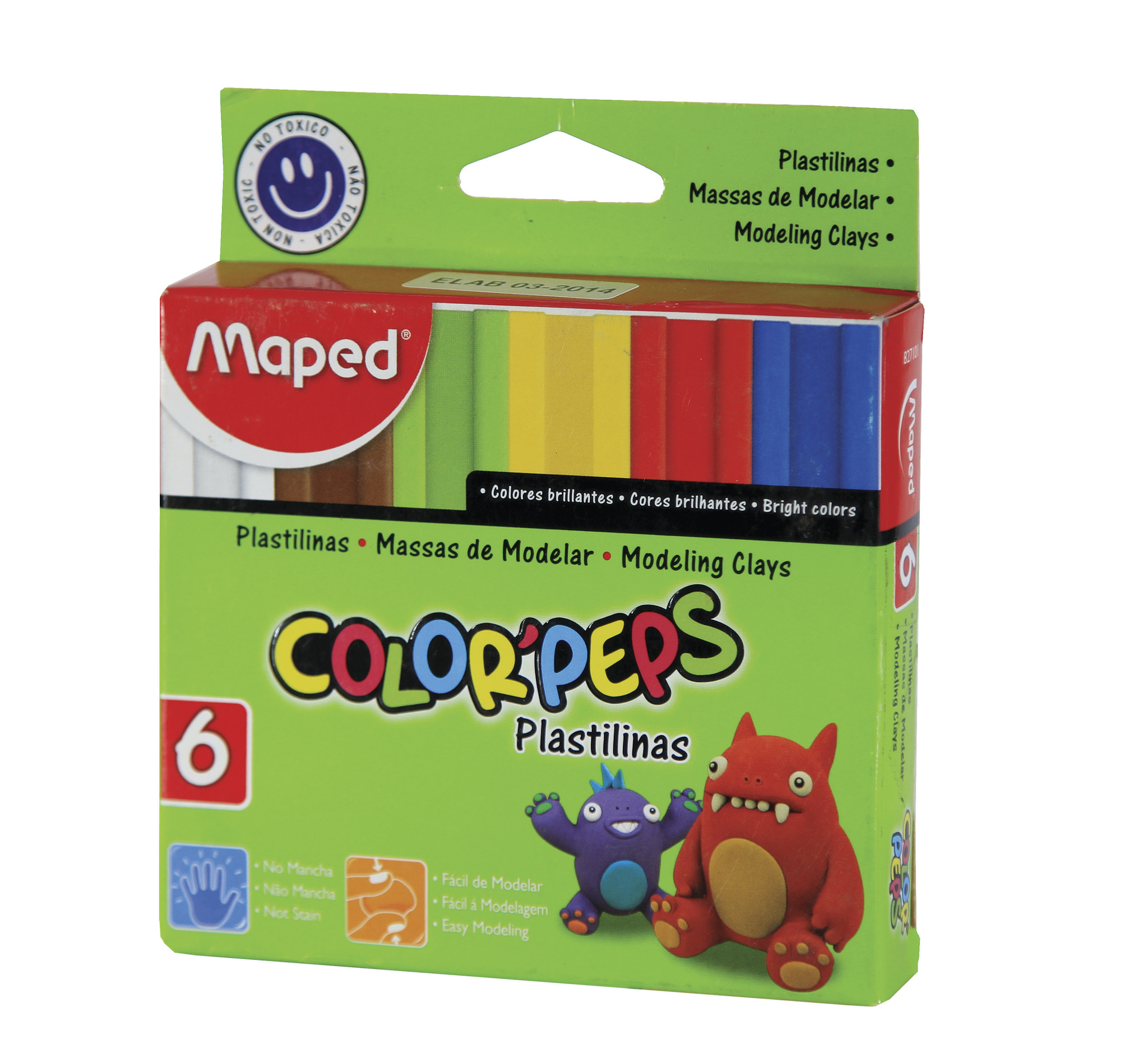 PLASTILINA MAPED X 6 UN 120 GRS SURTIDOS BARR 20 GRS ESTUCHE