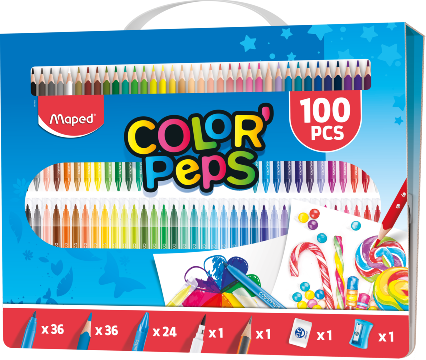 KIT MAPED DE COLOREO 100 PIEZAS