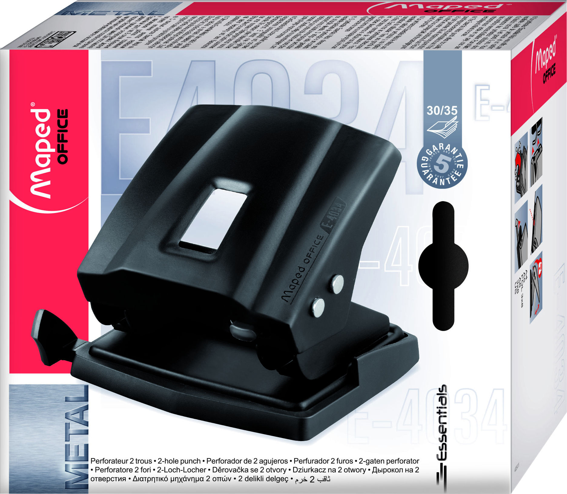 PERFORADORA MAPED METALICA ESSENTIALS 30/35 CAJA