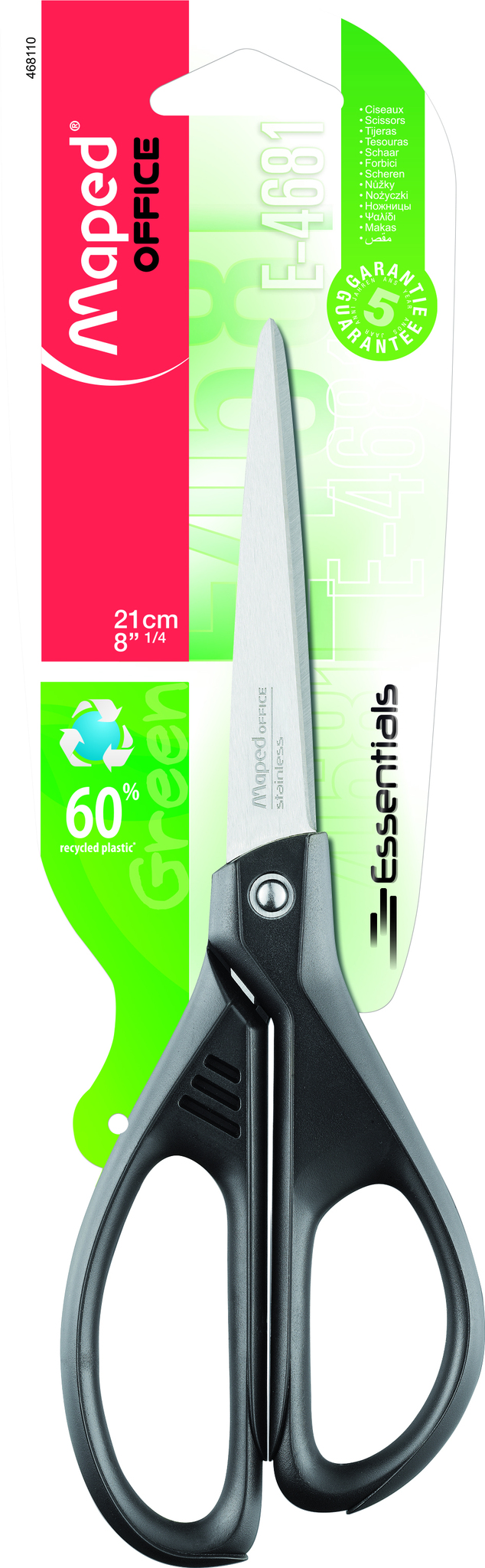 TIJERA MAPED ESSENTIAL GREEN 21 CM