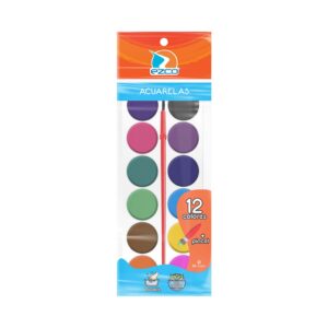 ACUARELA EZCO 12 COLORES BOLSA PVC