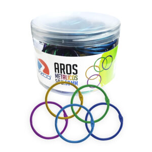 AROS METAL EZCO PARA CARPETAS 50MM MULTICOLOR TUBO PLASTICO