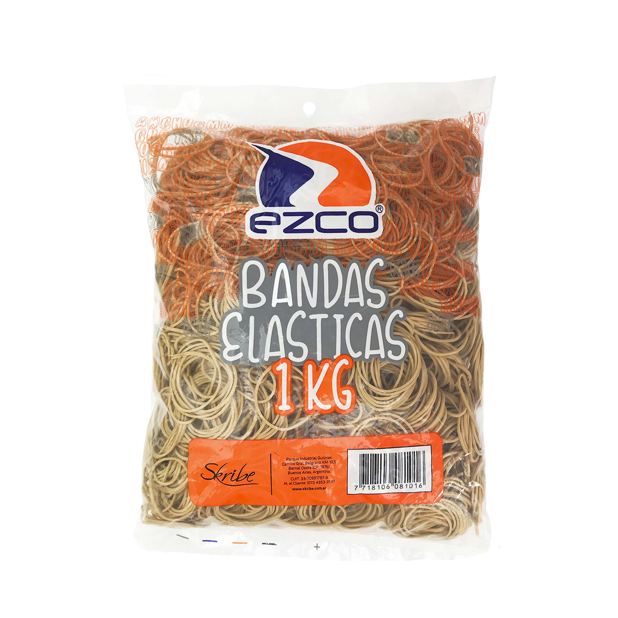 BANDAS ELASTICAS EZCO 1000 GRS DIAM 38MM BOLSA