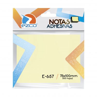 NOTAS ADHESIVAS EZCO 75X100MM X 100 HJS X 12 UN E-657