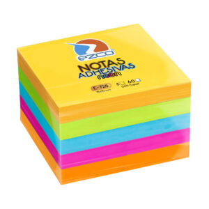 NOTAS ADHESIVAS EZCO NEON 75X75CM X 300 HJS X 12 UN E-725