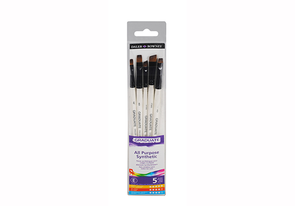 PINCELES DALER GRADUATE SET MC 5 UN PNO Y PNO MEDIO SINTETIC