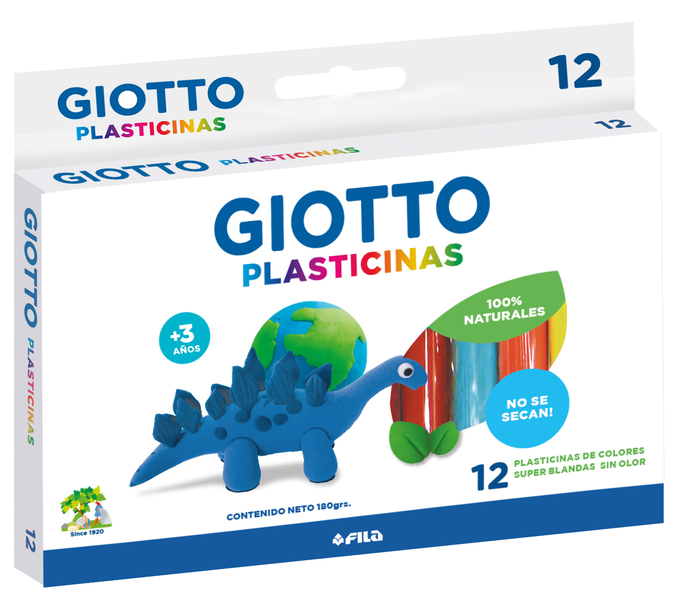 PLASTILINA GIOTTO NATURAL 12 COLORES