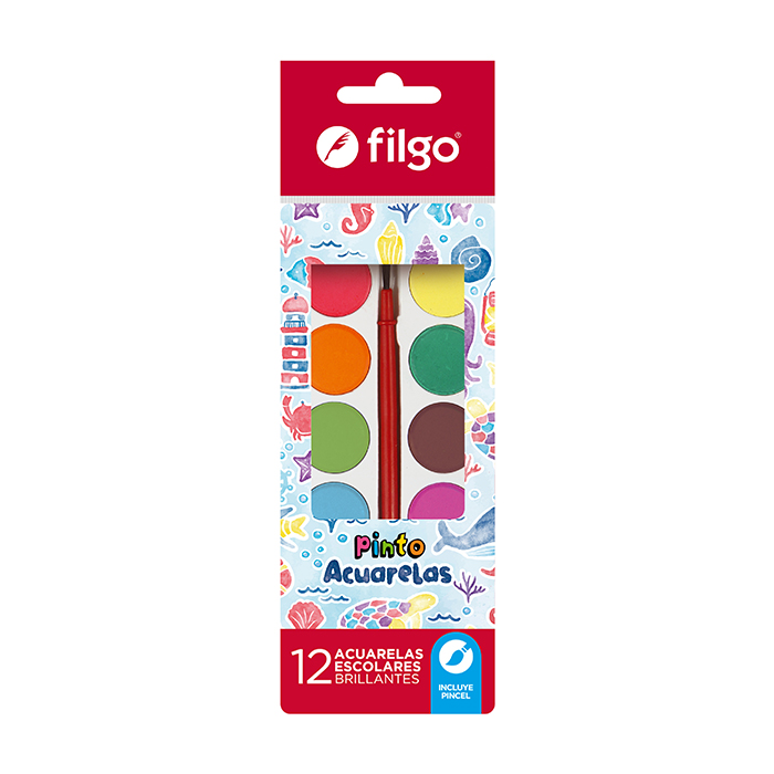 ACUARELA FILGO PINTO X 12 UN SURTIDO ESTUCHE