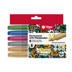 MARCADOR FILGO PERMANENTE FINO 040 METALIZAD ESTUCHE X 6 UN